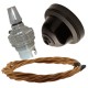 Brown Bakelite Ceiling Pendant Kit with B22 Silver Nickel Lampholder and Black Flex