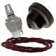 Brown Bakelite Ceiling Pendant Kit with B22 Silver Nickel Lampholder and Rich Burgundy Flex