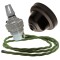 Brown Bakelite Ceiling Pendant Kit with B22 Silver Nickel Lampholder and Green Flex