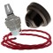 Brown Bakelite Ceiling Pendant Kit with B22 Silver Nickel Lampholder and Bright Red Flex