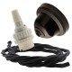 Brown Bakelite Ceiling Pendant Kit with B22 White Thermoset Lampholder and Black Flex Brown Bakelite Ceiling Pendant Kit with B22 White Thermoset Lampholder and Black Flex