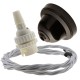 Brown Bakelite Ceiling Pendant Kit with B22 White Thermoset Lampholder and Silver Flex Brown Bakelite Ceiling Pendant Kit with B22 White Thermoset Lampholder and Silver Flex