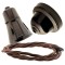 Brown Bakelite Ceiling Pendant Kit with Brown Traditional Lampholder and Mocha Brown Flex
