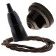 Brown Bakelite Ceiling Pendant Kit with B22 Black Bakelite Lampholder and Mocha Brown Flex