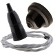 Brown Bakelite Ceiling Pendant Kit with B22 Black Bakelite Lampholder and Silver Flex Brown Bakelite Ceiling Pendant Kit with B22 Black Bakelite Lampholder and Silver Flex