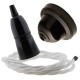 Brown Bakelite Ceiling Pendant Kit with B22 Black Bakelite Lampholder and White Flex Brown Bakelite Ceiling Pendant Kit with B22 Black Bakelite Lampholder and White Flex