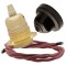 Pendant Kit with Brown Bakelite Ceiling cup E27 Polished Brass Finish Lampholder and Dusky Pink Flex