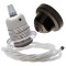 Pendant Kit with Brown Bakelite Ceiling cup E27 Silver Nickel Finish Lampholder and White Flex