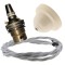 Ivory Bakelite Ceiling Pendant Kit with B22 Brass Finish Lampholder and Silver Flex