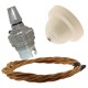 Ivory Bakelite Ceiling Pendant Kit with B22 Silver Nickel Finish Lampholder and Antique Gold Flex Ivory Bakelite Ceiling Pendant Kit with B22 Silver Nickel Finish Lampholder and Antique Gold Flex