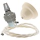 Ivory Bakelite Ceiling Pendant Kit with B22 Silver Nickel Finish Lampholder and Classic Ivory Flex