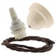 Ivory Bakelite Ceiling Pendant Kit with B22 White Thermoset Lampholder and Mocha Brown Flex Ivory Bakelite Ceiling Pendant Kit with B22 White Thermoset Lampholder and Mocha Brown Flex
