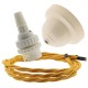 Ivory Bakelite Ceiling Pendant Kit with B22 White Thermoset Lampholder and Gold Flex Ivory Bakelite Ceiling Pendant Kit with B22 White Thermoset Lampholder and Gold Flex