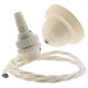 Ivory Bakelite Ceiling Pendant Kit with B22 White Thermoset Lampholder and Classic Ivory Flex