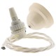 Ivory Bakelite Ceiling Pendant Kit with B22 White Thermoset Lampholder and Classic Ivory Flex Ivory Bakelite Ceiling Pendant Kit with B22 White Thermoset Lampholder and Classic Ivory Flex