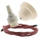 Ivory Bakelite Ceiling Pendant Kit with B22 White Thermoset Lampholder and Dusky Pink Flex Ivory Bakelite Ceiling Pendant Kit with B22 White Thermoset Lampholder and Dusky Pink Flex