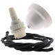 White Bakelite Ceiling Pendant Kit with B22 White Thermoset Lampholder and Black Flex White Bakelite Ceiling Pendant Kit with B22 White Thermoset Lampholder and Black Flex