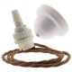White Bakelite Ceiling Pendant Kit with B22 White Thermoset Lampholder and Bronze Flex White Bakelite Ceiling Pendant Kit with B22 White Thermoset Lampholder and Bronze Flex