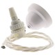 White Bakelite Ceiling Pendant Kit with B22 White Thermoset Lampholder and Classic Ivory Flex
