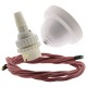 White Bakelite Ceiling Pendant Kit with B22 White Thermoset Lampholder and Dusky Pink Flex