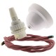 White Bakelite Ceiling Pendant Kit with B22 White Thermoset Lampholder and Dusky Pink Flex White Bakelite Ceiling Pendant Kit with B22 White Thermoset Lampholder and Dusky Pink Flex