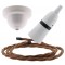 White Bakelite Ceiling Pendant Kit with B22 White Bakelite Lampholder and Bronze Flex