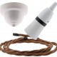 White Bakelite Ceiling Pendant Kit with B22 White Bakelite Lampholder and Bronze Flex White Bakelite Ceiling Pendant Kit with B22 White Bakelite Lampholder and Bronze Flex