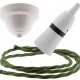 White Bakelite Ceiling Pendant Kit with B22 White Bakelite Lampholder and Green Flex White Bakelite Ceiling Pendant Kit with B22 White Bakelite Lampholder and Green Flex