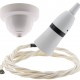 White Bakelite Ceiling Pendant Kit with B22 White Bakelite Lampholder and Classic Ivory Flex White Bakelite Ceiling Pendant Kit with B22 White Bakelite Lampholder and Classic Ivory Flex