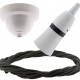 White Bakelite Ceiling Pendant Kit with B22 White Bakelite Lampholder and Khaki Green Flex White Bakelite Ceiling Pendant Kit with B22 White Bakelite Lampholder and Khaki Green Flex