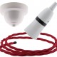 White Bakelite Ceiling Pendant Kit with B22 White Bakelite Lampholder and Bright Red Flex White Bakelite Ceiling Pendant Kit with B22 White Bakelite Lampholder and Bright Red Flex
