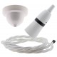 White Bakelite Ceiling Pendant Kit with B22 White Bakelite Lampholder and White Flex