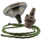 Small Antique Brass Ceiling Pendant Kit and B22 Lampholder with Green Flex Small Antique Brass Ceiling Pendant Kit and B22 Lampholder with Green Flex