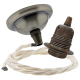 Small Antique Brass Ceiling Pendant Kit and E27 Lampholder with Classic Ivory Flex Small Antique Brass Ceiling Pendant Kit and E27 Lampholder with Classic Ivory Flex
