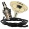 Small Brass Effect Ceiling Pendant Kit and B22 Brass Lampholder with Black Flex