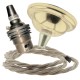 Small Brass Effect Ceiling Pendant Kit and B22 Brass Lampholder with Linen Flex Small Brass Effect Ceiling Pendant Kit and B22 Brass Lampholder with Linen Flex
