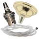 Small Brass Effect Ceiling Pendant Kit and B22 Brass Lampholder with White Flex