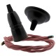 Small Black Period Ceiling Pendant Kit with B22 Black Bakelite Lampholder and Dusky Pink Flex Small Black Period Ceiling Pendant Kit with B22 Black Bakelite Lampholder and Dusky Pink Flex