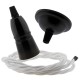 Small Black Period Ceiling Pendant Kit with B22 Black Bakelite Lampholder and White Flex Small Black Period Ceiling Pendant Kit with B22 Black Bakelite Lampholder and White Flex