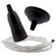 Small Black Period Ceiling Pendant Kit with B22 Black Bakelite Lampholder and White Flex