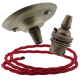 Antique Brass Ceiling Pendant Kit & B22 Lampholder with Bright Red Flex Antique Brass Ceiling Pendant Kit & B22 Lampholder with Bright Red Flex