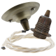 Antique Brass Ceiling Pendant Kit and E27 Lampholder with Classic Ivory Flex Antique Brass Ceiling Pendant Kit and E27 Lampholder with Classic Ivory Flex
