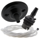Matt Black Ceiling Pendant Kit and B22 Bronze Lampholder with White Flex Matt Black Ceiling Pendant Kit and B22 Bronze Lampholder with White Flex