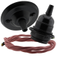 Matte Black Ceiling Pendant Kit and E27 Bakelite Lampholder with Dusky Pink Flex Matte Black Ceiling Pendant Kit and E27 Bakelite Lampholder with Dusky Pink Flex