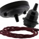 Ceiling Pendant Kit with Large Rose and E27 Lampholder in Matte Black Finish with Classic Ivory Flex Ceiling Pendant Kit with Large Rose and E27 Lampholder in Matte Black Finish with Classic Ivory Flex