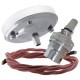 Ceiling Pendant Kit with Large Rose and B22 Lampholder in Silver Nickel Finish with Dusky Pink Flex Ceiling Pendant Kit with Large Rose and B22 Lampholder in Silver Nickel Finish with Dusky Pink Flex