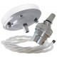 Ceiling Pendant Kit with Large Rose and B22 Lampholder in Silver Nickel Finish with White Flex