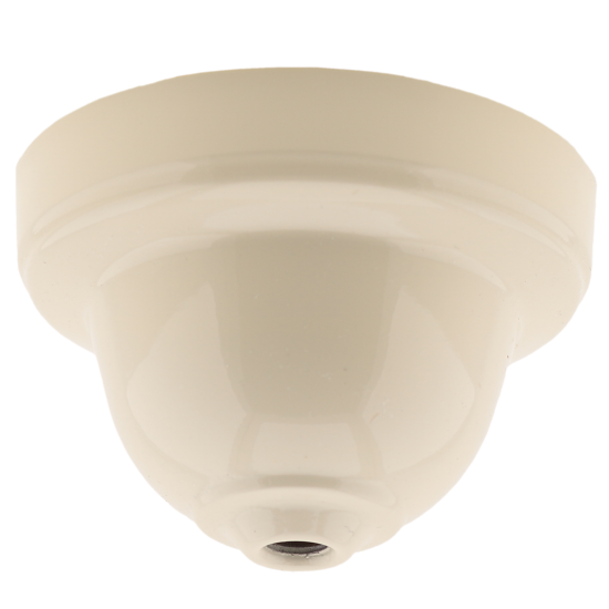 Pendant Kit with Bakelite Ceiling Cup with Applied Ivory Finish E27 White Thermoset Plastic Lampholder and Mocha Brown Flex