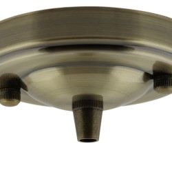 Large Brass Ceiling Pendant Kit and B22 Lampholder with Silver Flex