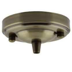 Large Antique Brass Ceiling Pendant Kit and B22 Lampholder with Gold Flex